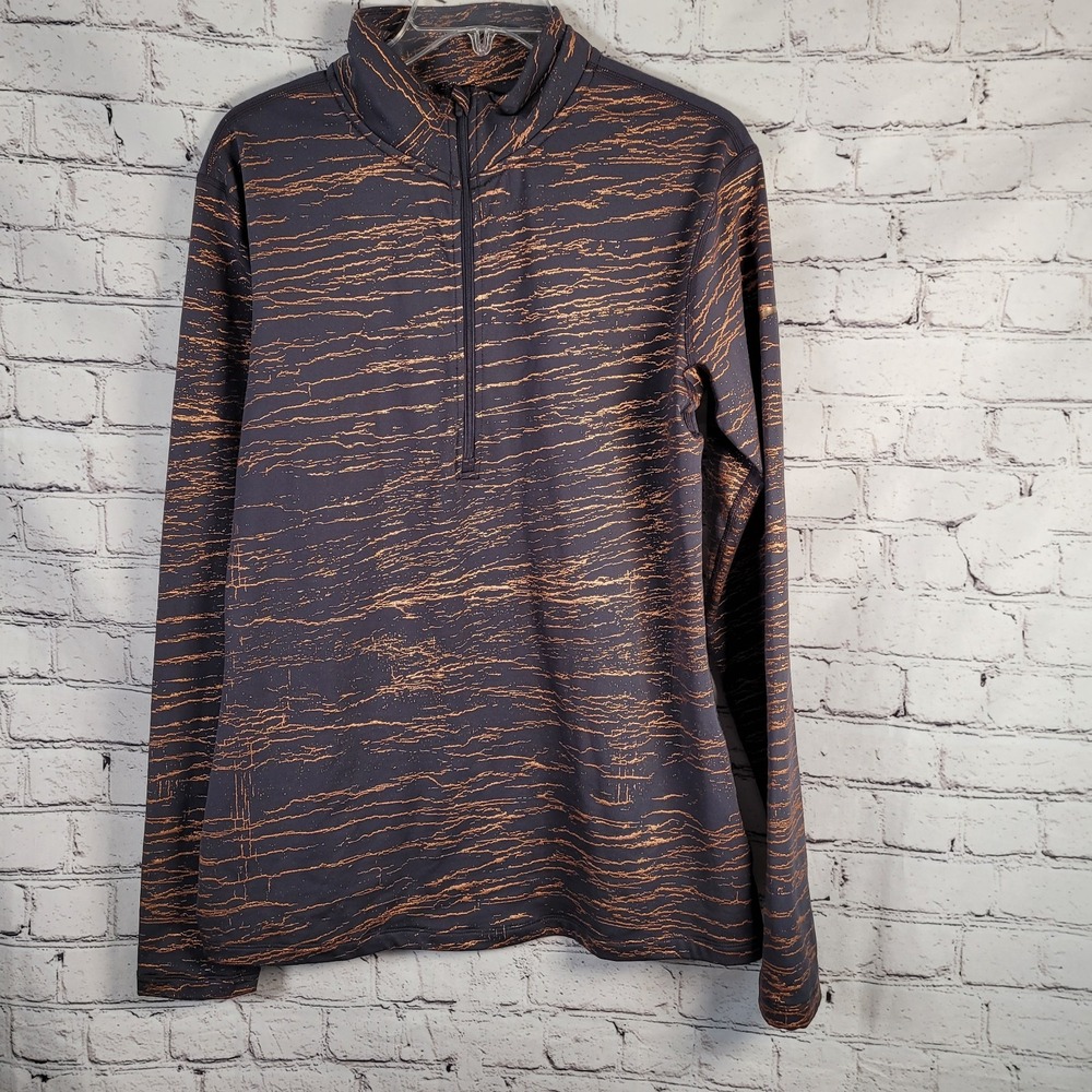 Women’s Navy and Gold Print Quarter Zip  Running Dri-fit